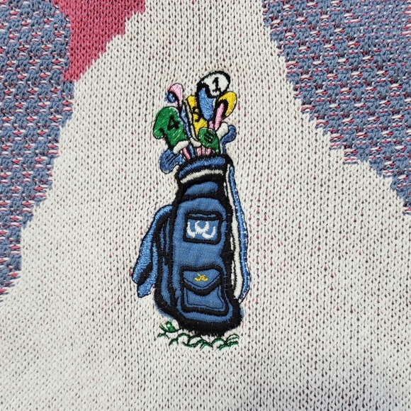Vintage London Fog Golf Themed Sweater Rare HTF Made in USA - Picture 5 of 7